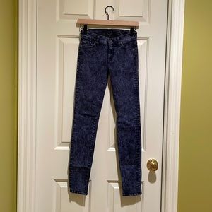 7 For All Mankind Acid Wash Skinny Jeans - Size 24